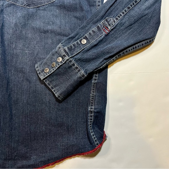 VINTAGE TOMMY HILFIGER Western Denim Shirt Medium - Picture 5 of 13